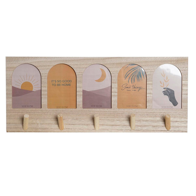 Garderobe DKD Home Decor 56 x 5 x 23,5 cm natürlich Bunt Holz MDF Boho