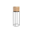Blumentopf DKD Home Decor natürlich Schwarz Metall Rattan Skandinavisch (20 x 20 x 58,5 cm)