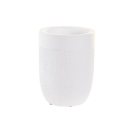 Becher DKD Home Decor Zement Weiß (8 x 8 x 10,5 cm)