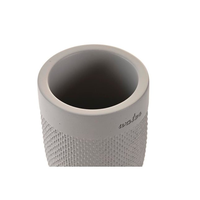 Becher DKD Home Decor Grau Zement (8 x 8 x 10,5 cm)