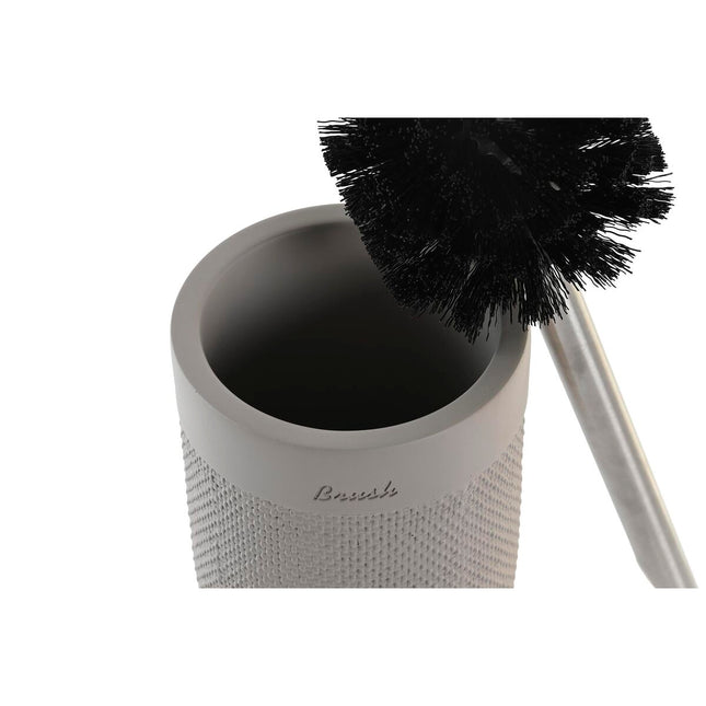 Toilettenbürste DKD Home Decor Grau Zement Edelstahl (10 x 10 x 37 cm)