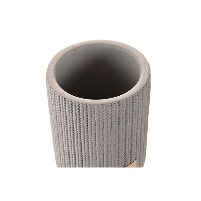 Becher DKD Home Decor Grau Zement (8 x 8 x 10 cm)