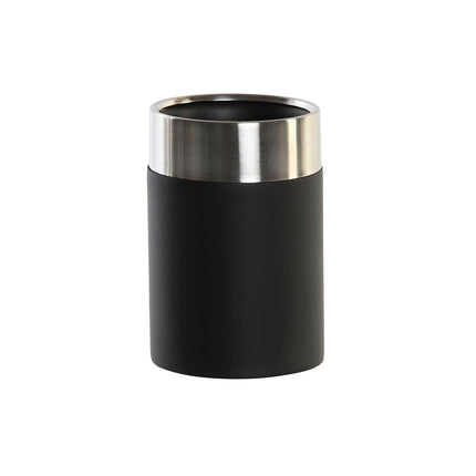 Zahnbürstenhalter DKD Home Decor Silberfarben Schwarz Edelstahl Harz (7 x 7 x 10,5 cm)