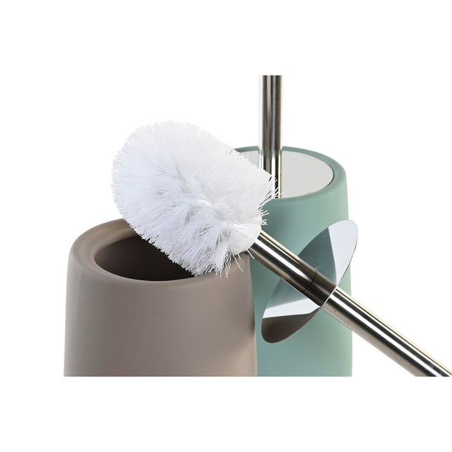Toilettenbürste DKD Home Decor Beige Edelstahl grün 2 Stück Dolomite (11 x 11 x 41 cm)