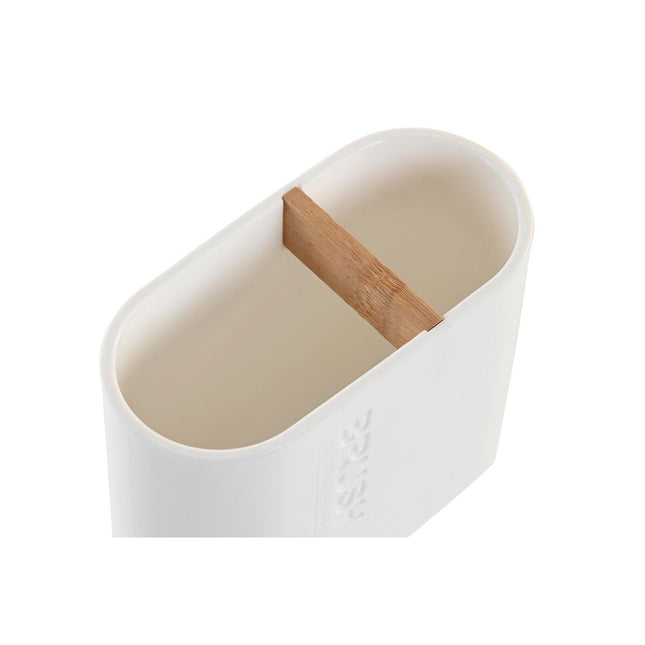 Zahnbürstenhalter DKD Home Decor natürlich Weiß Bambus Polypropylen (11,5 x 5,5 x 10,5 cm)
