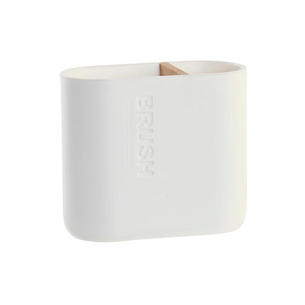 Zahnbürstenhalter DKD Home Decor natürlich Weiß Bambus Polypropylen (11,5 x 5,5 x 10,5 cm)