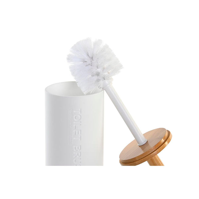 Toilettenbürste DKD Home Decor natürlich Weiß Bambus Polypropylen (9 x 9 x 35,5 cm)
