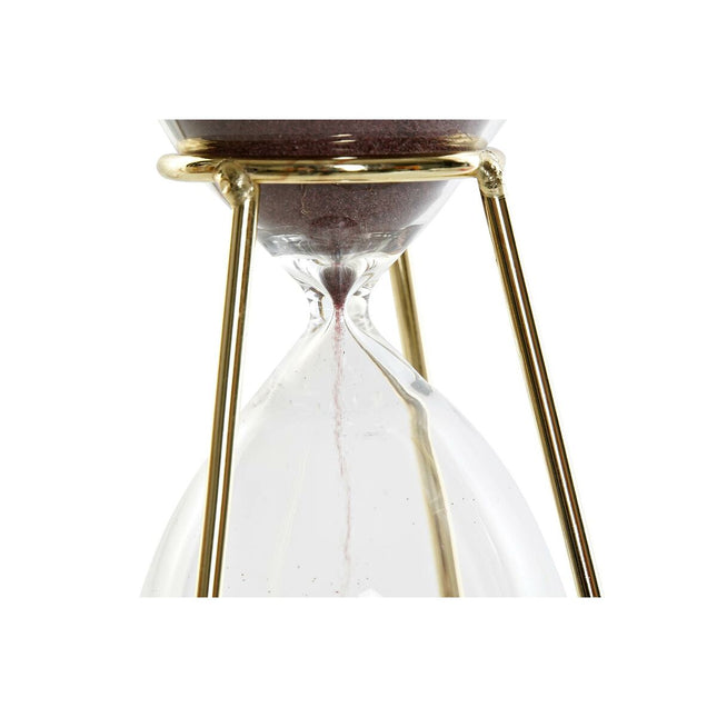 Deko-Figur DKD Home Decor Sanduhr 8 x 8 x 19 cm Gold Durchsichtig