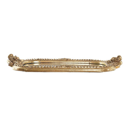 Tablett für Snacks DKD Home Decor 40,5 x 23,5 x 4,5 cm Spiegel Silberfarben Gold Harz (2 Stück)