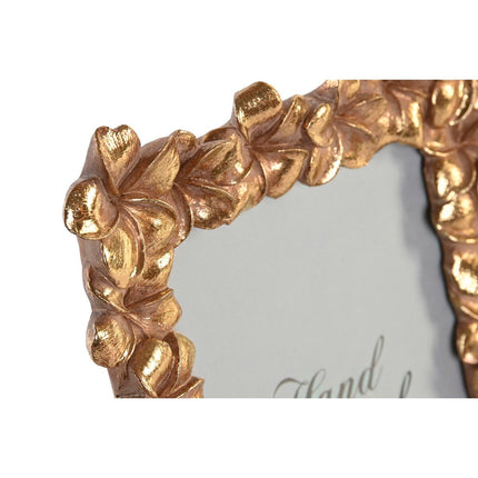 Fotorahmen DKD Home Decor 15,6 x 2,4 x 20 cm Gold Harz Blomster Tropical