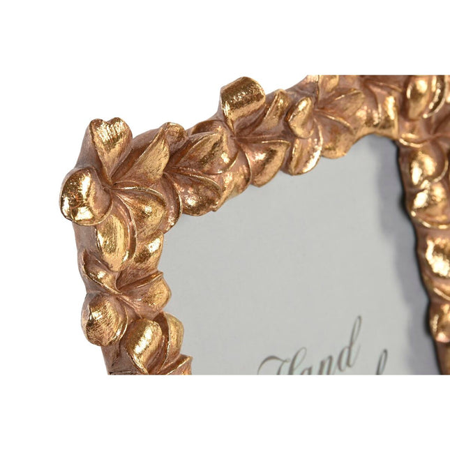 Fotorahmen DKD Home Decor 15,6 x 2,4 x 20 cm Gold Harz Blomster Tropical