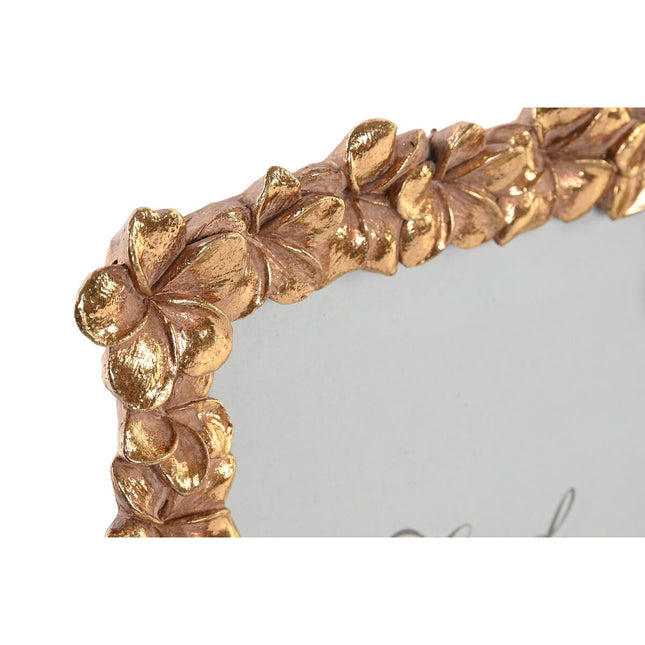 Fotorahmen DKD Home Decor 18 x 2,6 x 22,7 cm Gold Harz Blomster Tropical