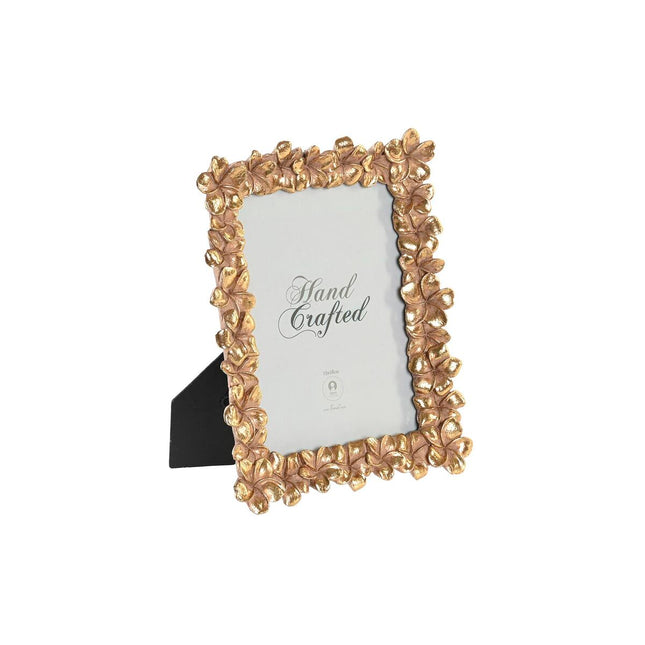 Fotorahmen DKD Home Decor 18 x 2,6 x 22,7 cm Gold Harz Blomster Tropical