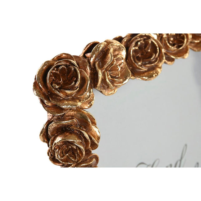 Fotorahmen DKD Home Decor 18,3 x 3,2 x 22,8 cm Gold Harz Rosen Romantisch
