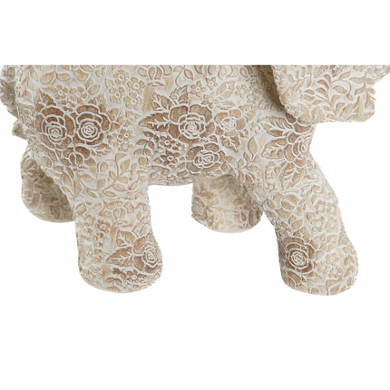 Deko-Figur DKD Home Decor 22,7 x 11 x 20,8 cm Elefant Beige Gold Kolonial (2 Stück)