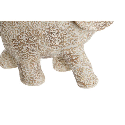 Deko-Figur DKD Home Decor 25 x 11,8 x 25 cm Elefant Beige Gold Kolonial (2 Stück)