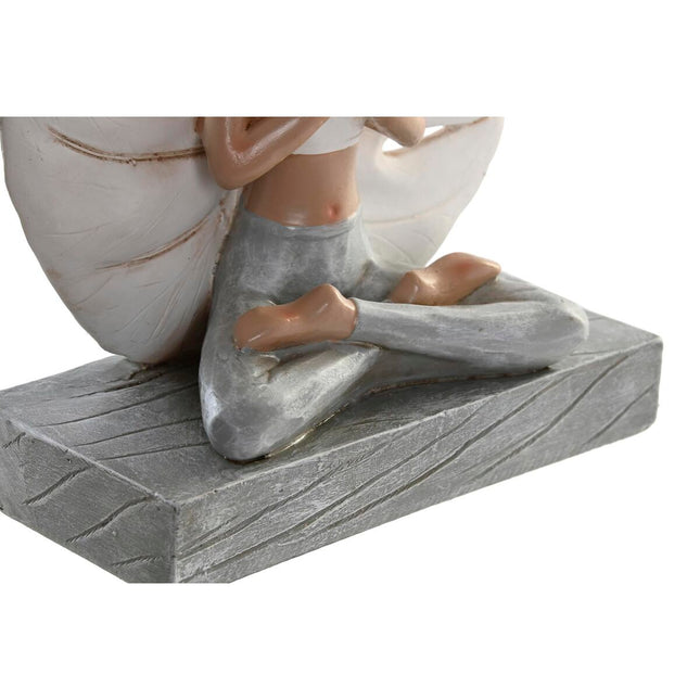 Deko-Figur DKD Home Decor 16 x 7,5 x 21 cm Grau Weiß Yoga (2 Stück)