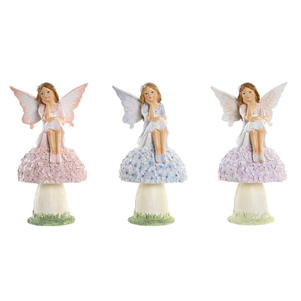 Deko-Figur DKD Home Decor 9,5 x 8 x 17 cm Blau Rosa Lila Fee (3 Stücke)
