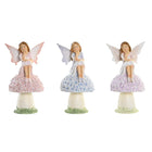 Deko-Figur DKD Home Decor 9,5 x 8 x 17 cm Blau Rosa Lila Fee (3 Stücke)