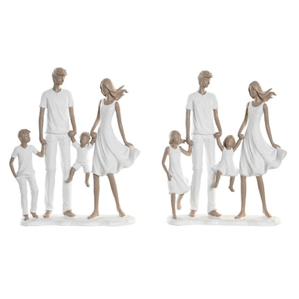 Deko-Figur DKD Home Decor 20,5 x 7,5 x 24,5 cm 20,5 x 6,5 x 24,5 cm Grau Weiß Familie (2 Stück)