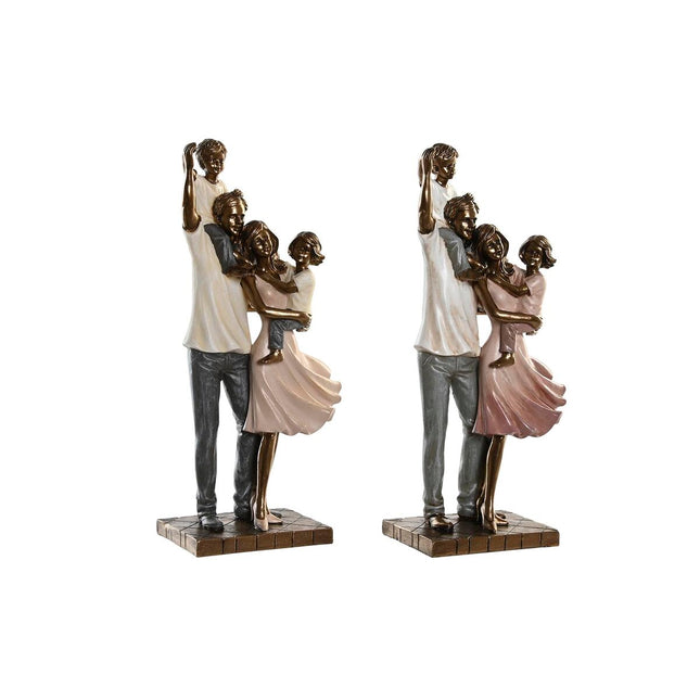 Deko-Figur DKD Home Decor 14 x 8,5 x 29,5 cm Bunt Familie (2 Stück)