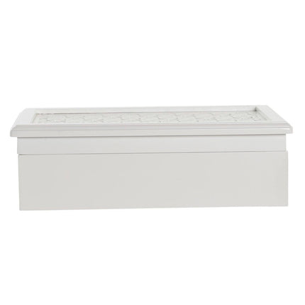 Uhrenbox DKD Home Decor 29 x 20 x 9 cm Kristall Weiß Elfenbein Holz MDF