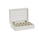 Uhrenbox DKD Home Decor 29 x 20 x 9 cm Kristall Weiß Elfenbein Holz MDF