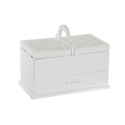Box-Schmuckkästchen DKD Home Decor Kristall Weiß Hellrosa Holz MDF (30 x 17 x 24 cm)