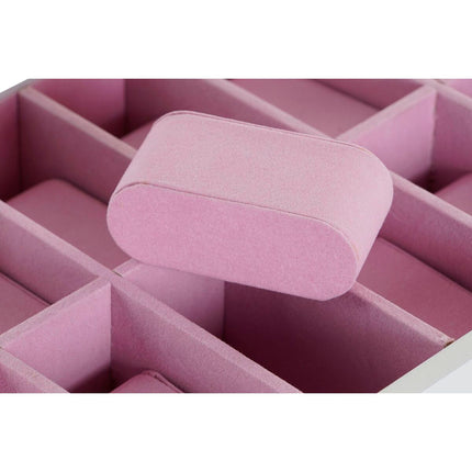 Uhrenbox DKD Home Decor 29 x 20 x 9 cm Kristall Weiß Hellrosa Holz MDF