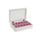 Uhrenbox DKD Home Decor 29 x 20 x 9 cm Kristall Weiß Hellrosa Holz MDF