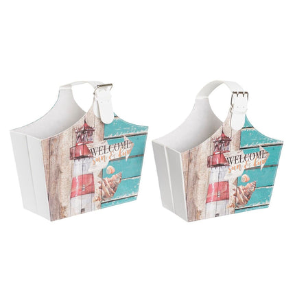 Zeitschriftenkorb DKD Home Decor 40 x 18 x 41 cm Bunt Pappe Mediterraner (2 Stück)