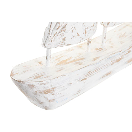 Deko-Figur DKD Home Decor 36 x 4 x 47 cm 36 x 6 x 38 cm Antiker Finish natürlich Beige Weiß Matrose Segelboot