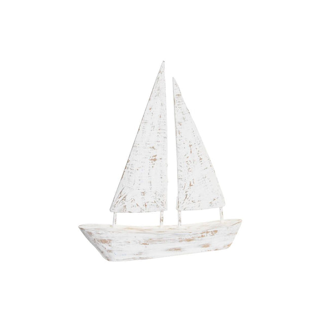 Deko-Figur DKD Home Decor 36 x 4 x 47 cm 36 x 6 x 38 cm Antiker Finish natürlich Beige Weiß Matrose Segelboot