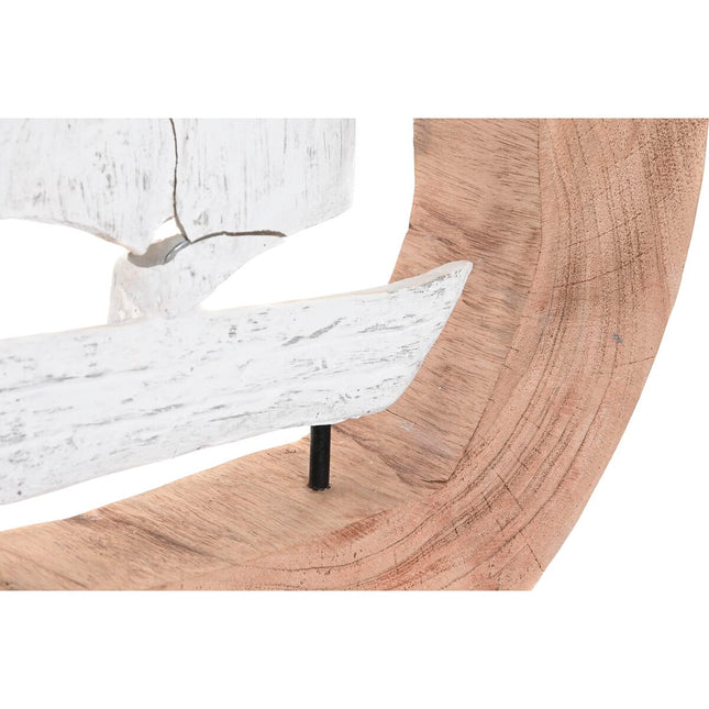 Deko-Figur DKD Home Decor Braun Weiß Harz Mango-Holz Mediterraner (36 x 6 x 38 cm)