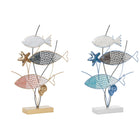 Deko-Figur DKD Home Decor 39,5 x 8 x 55,5 cm Blau Koralle Bunt Spiralen (2 Stück)