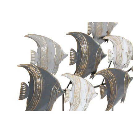 Deko-Figur DKD Home Decor 56 x 8,3 x 46 cm Blau türkis Weiß Spiralen Mediterraner (2 Stück)