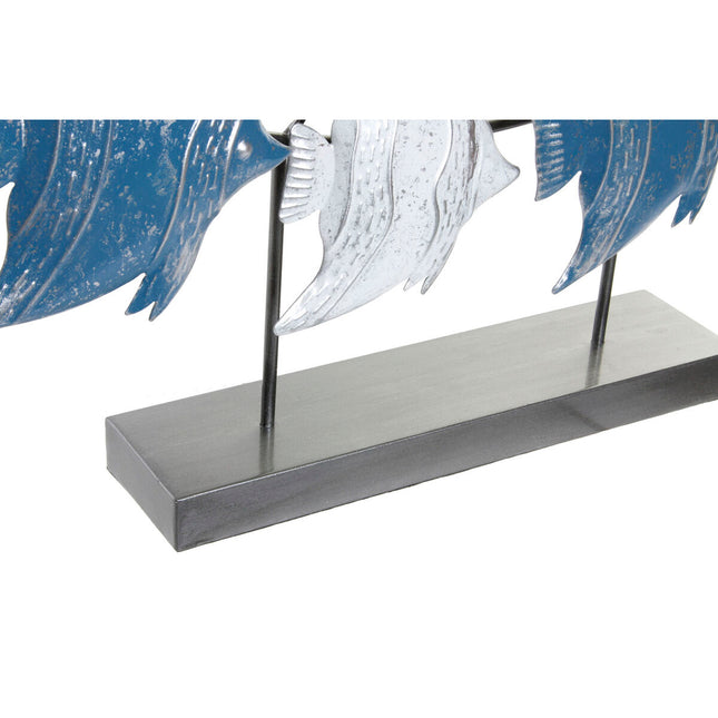 Deko-Figur DKD Home Decor 56 x 8,3 x 46 cm Blau türkis Weiß Spiralen Mediterraner (2 Stück)