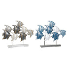 Deko-Figur DKD Home Decor 56 x 8,3 x 46 cm Blau türkis Weiß Spiralen Mediterraner (2 Stück)