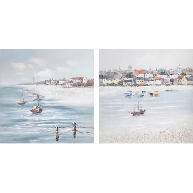 Bild DKD Home Decor 90 x 3,5 x 90 cm Strand 90 x 2 x 90 cm (2 Stück)