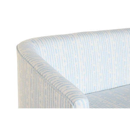 Sofa DKD Home Decor 130 x 68 x 78 cm Streifen Blau Metall Weiß Himmelsblau Mediterraner
