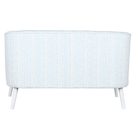 Sofa DKD Home Decor 130 x 68 x 78 cm Streifen Blau Metall Weiß Himmelsblau Mediterraner