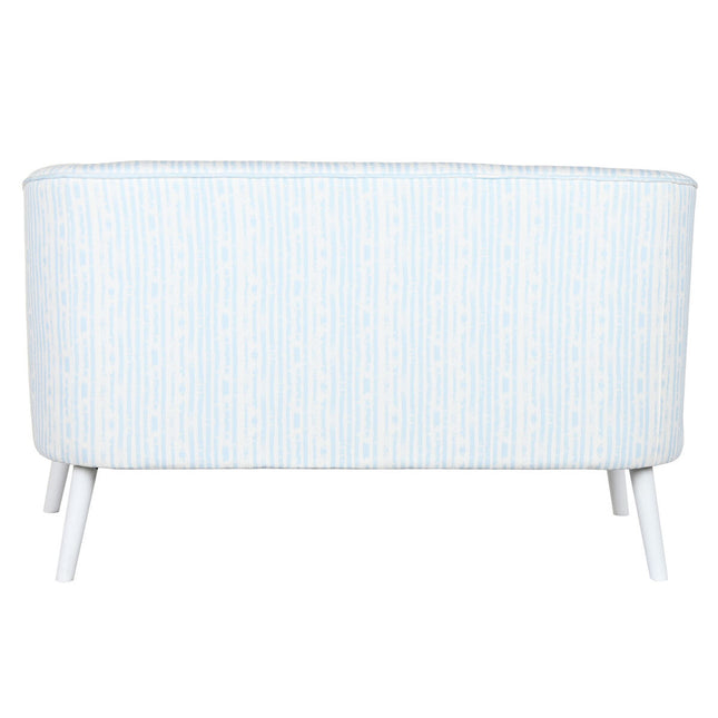 Sofa DKD Home Decor 130 x 68 x 78 cm Streifen Blau Metall Weiß Himmelsblau Mediterraner