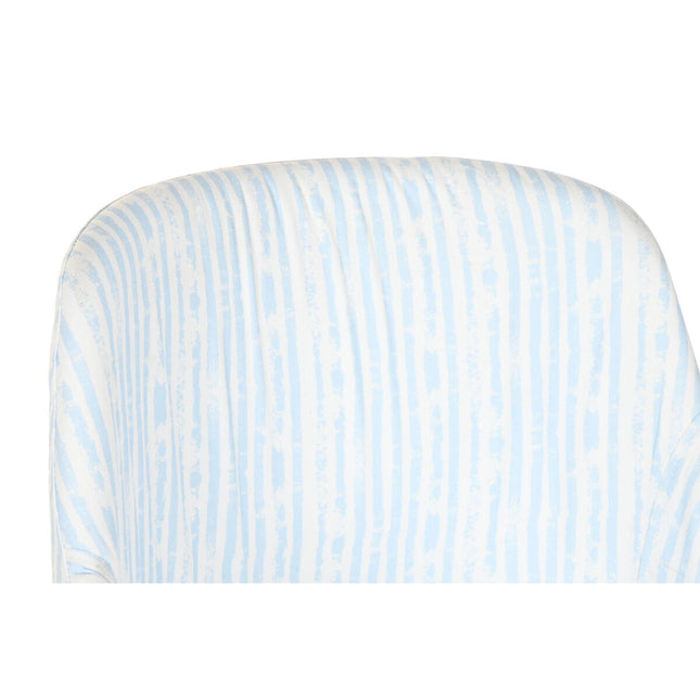 Stuhl DKD Home Decor 53 x 57 x 79 cm Blau Metall Polyester Weiß
