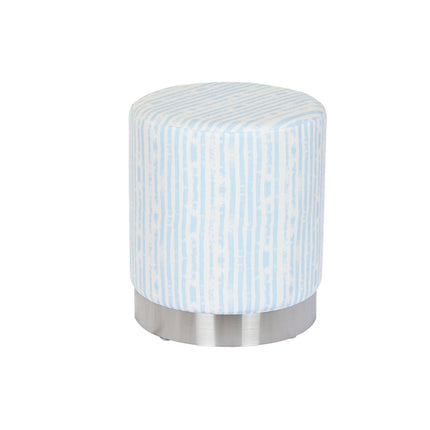Fußstütze DKD Home Decor Blau Weiß Metall Streifen Mediterraner 34 x 34 x 40 cm