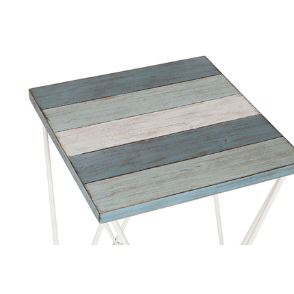 Beistelltisch DKD Home Decor natürlich Metall Holz Himmelsblau 40 x 40 x 51 cm