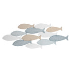 Wanddekoration DKD Home Decor 110 x 4,5 x 40 cm 111 x 4,5 x 40 cm Weiß Bunt Mediterraner Fische