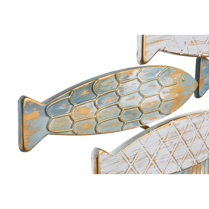 Wanddekoration DKD Home Decor Gold Metall Fische (96 x 37 x 3 cm)