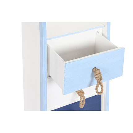 Regal DKD Home Decor Schnur Weiß Himmelsblau Marineblau Holz MDF (26,5 x 18 x 121 cm)