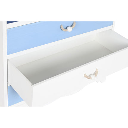 Schubladenschrank DKD Home Decor Weiß Himmelsblau Marineblau Schnur Holz MDF 80 x 40 x 80 cm