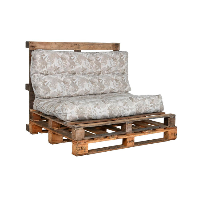 Kissen DKD Home Decor Boden 120 x 80 x 16 cm Grau Aluminium Hellbraun Pflanzenblatt